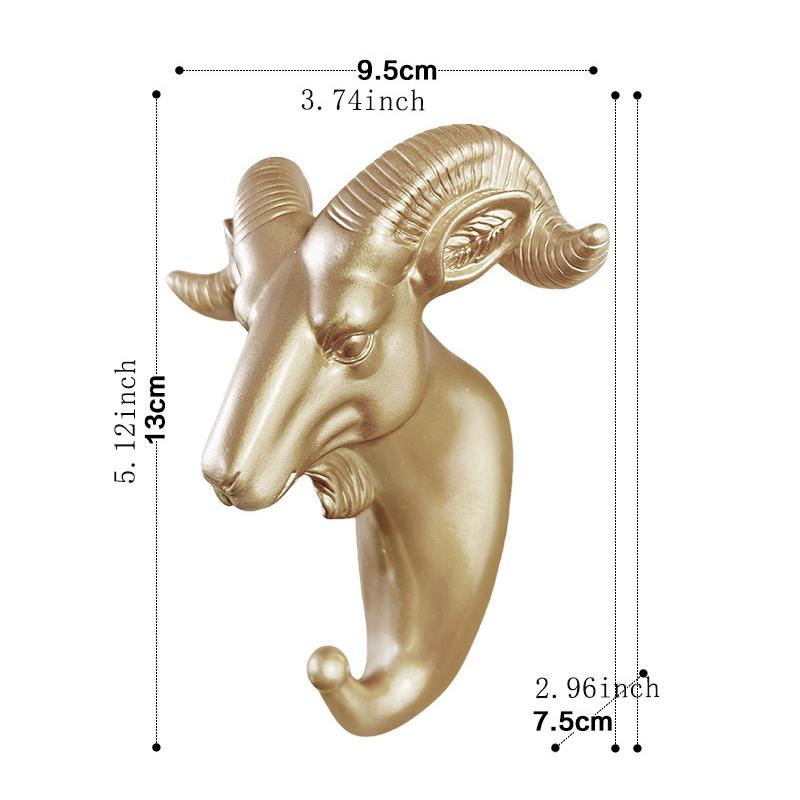 Wall Hanging Hook Vintage Deer Head Animal For Hanging Clothes Hat Scarf Key Deer Horns Hanger Rack Wall Decoration