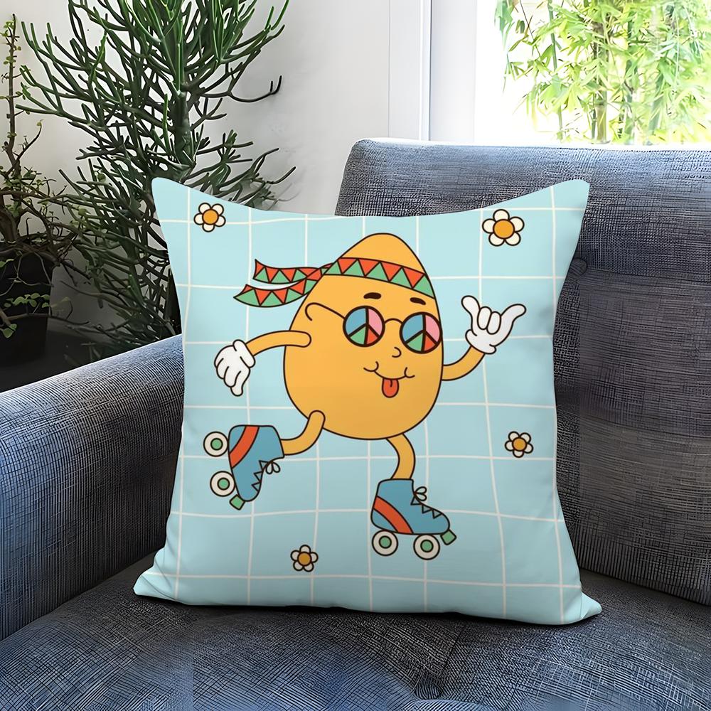 Easter Day Cushion Cover Comfortable Reversible Pillow Cover Ideal for Car Sofa Bedroom & Beyond