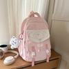 Large Capacity Cute Backpack With Bear And Letter Print Decoration Daily For