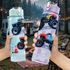1PC Kids Dirt Bike Racing Scene Print 750ml Color Plastic Sports Water Bottle Leakproof Flip Straw Lid Suitable for Sports Office Home Use