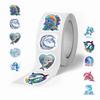 500/Rolle Delfin-Cartoon-Rollenaufkleber Niedliches Tier Kinder Do-It-Yourself Skateboard Koffer Aufkleber Premium Langlebig