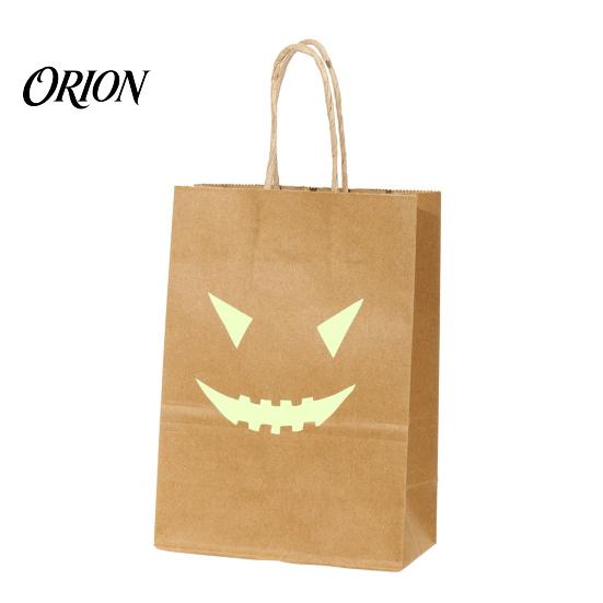 Night Glowing Holiday Bags Halloween Candy with Luminous Pumpkin Ghost Prints, Thickened Pattern Goodie Bag Paper Gift Bags, Trick or Treat