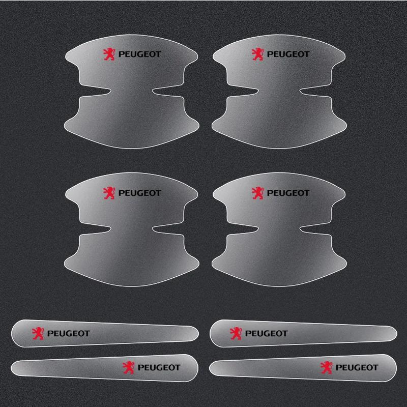 

2026 Hot Car Sticker 8pcs Car Door Handle Bowl Protector Film For Peugeot 206 307 308 3008 207 208 407 508 2008 5008 107 106 205