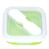 Silicone Insulation Box Portable Lunch Box with Integrated Fork Spoon for Office SchoolFruit Green
