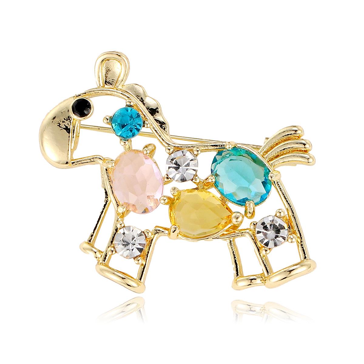 

Брошь Кристальная Пони: Дизайн в стиле легкой роскоши, брошь с красочной корсажной ювелирной изюминкой