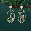 Retro Ruyi Tassel Fan-shaped Stud Earrings - Chinese Style