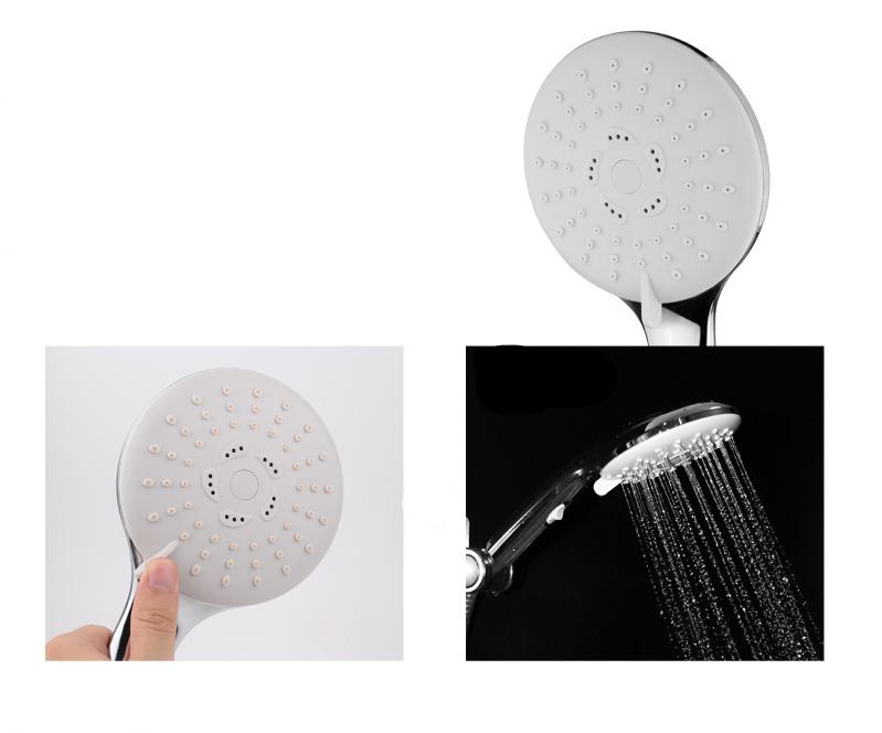 Modern ABS Chrome Bathroom Water Pressurized Spa Handheld Shower Head with Pause Switch Wall Mounting 3-Year Warranty