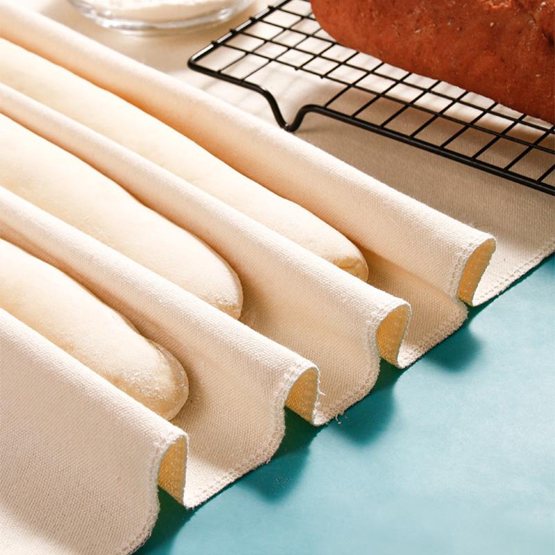 Professional Linen Baker's Couche Proofing Cloth - Flax Fermented Dough Mat for Baguette Bread Baking, Bakers Pans & Artisan