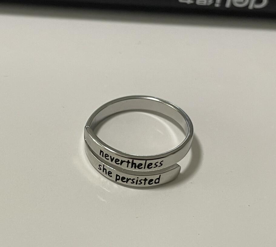 

Двухслойное кольцо в стиле ретро из нержавеющей стали «I Am Enough» для женщин Adjustable