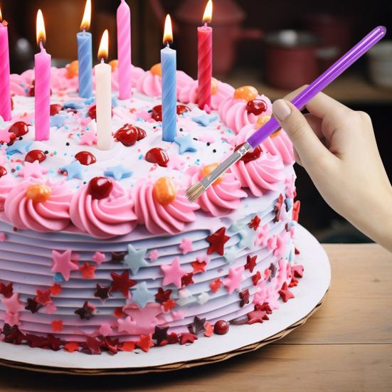 5Pcs Cake Decorating Brushes Set Food Safe Synthetic Bristle Cake Brushes Easy To Clean Cake Coloring Pen for Cake Decorating And Baking