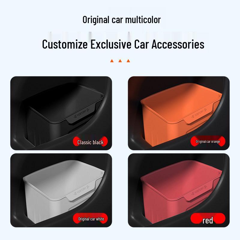Compatible with 26 Zeekr 001 models: car door storage box, silicone trash can, storage solution, and modification supplies.