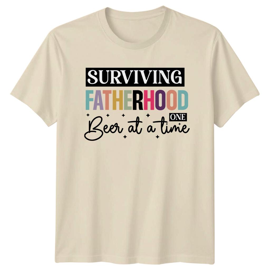Surviving Fatherhood One Beer At A Time Funny Dad TShirt a