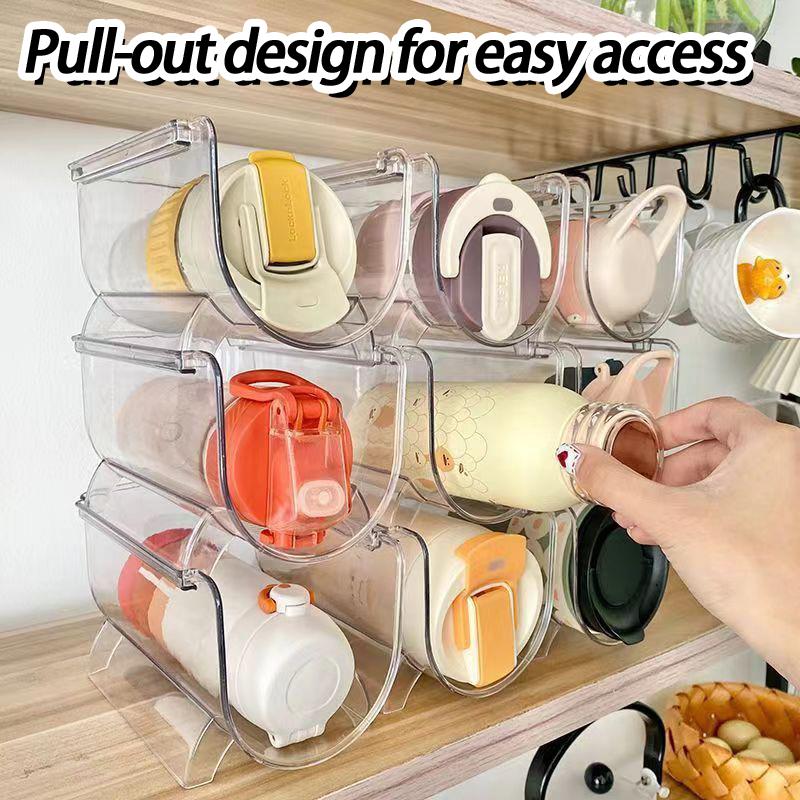 Vícevrstvý stohovatelný držák na termosku Kuchyňský stojan na ukládání hrnků na vodu Úložná police Stojan na vystavení lahví s vodou