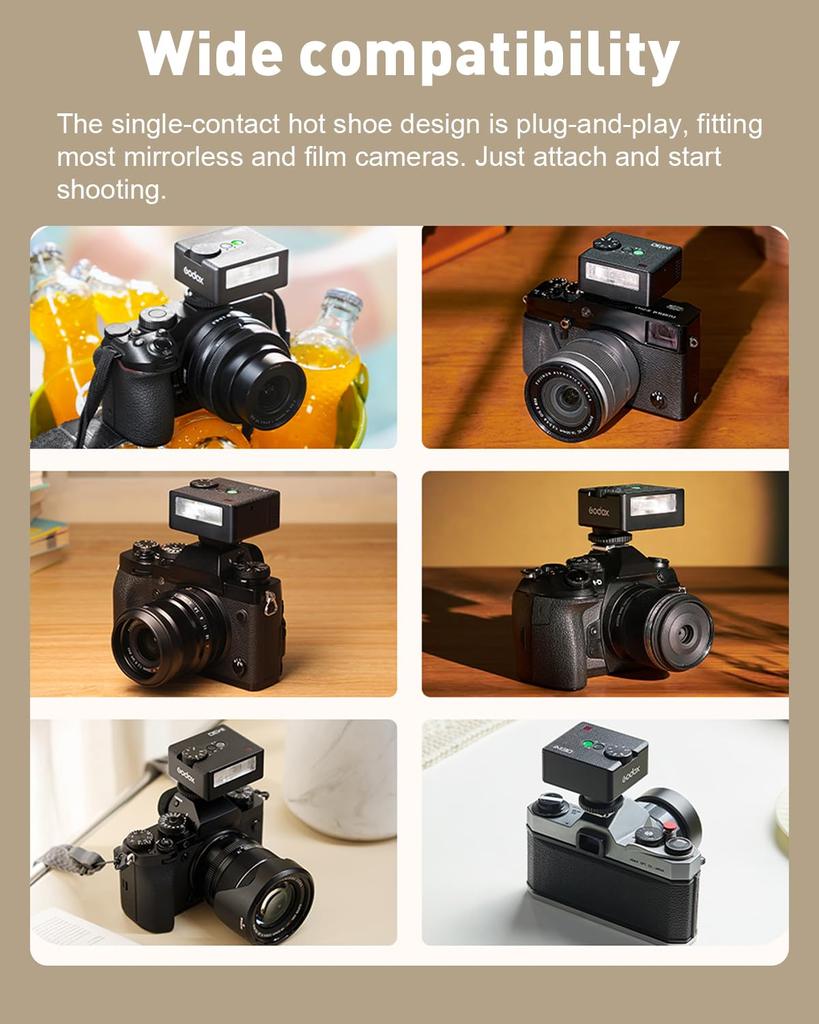 GODOX Flash GODOX IM30 Mini Flash 230 Full Power Mini Single Contact Design Flash for Sony Cameras - zv1/Sony zve10/Ricoh gr3/Canon/Nikon/Fuji/Olympus