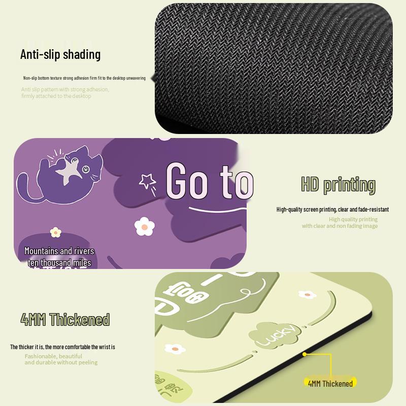 Customizable High-Value Motivational Cartoon Mouse and Keyboard Mat