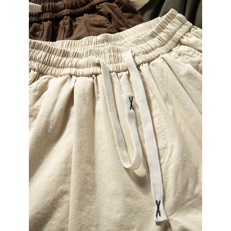 Pants Men's Spring & Fall Thin Pants Washed Pure Cotton Straight Casual Pants Retro Japanese Loose All-Match Wide Leg Pants Trendy