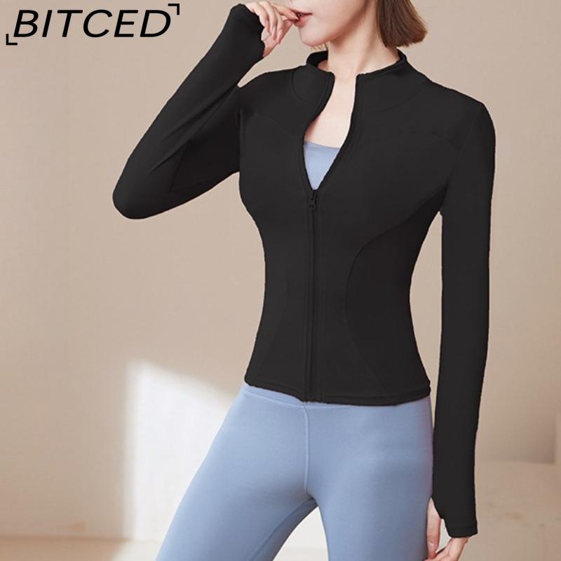 BITCED Summer Sun Protection Quick-Dry Sports Jacket Stand-Up Collar Stretch Slim-Fit Running & Fitness Top