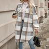 Thickened Coat for Autumn and Winter, New Women's Clothing, Lapel Plaid Fur Coat, Casual Coat