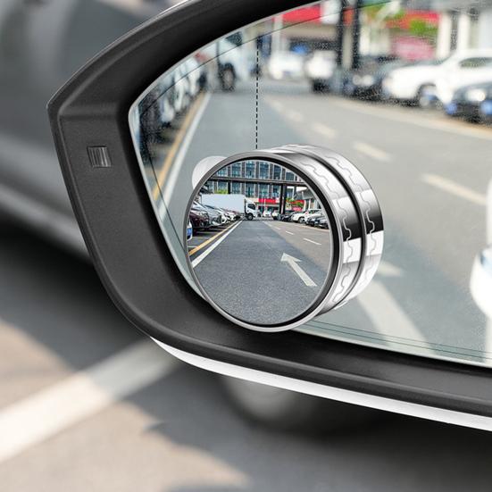 2Pcs Suction Cup Car Convex Blind Spot Mirrors 360-Degree Rotation Fog-proof Removable Convex Wide Angle Rear View Mirrors