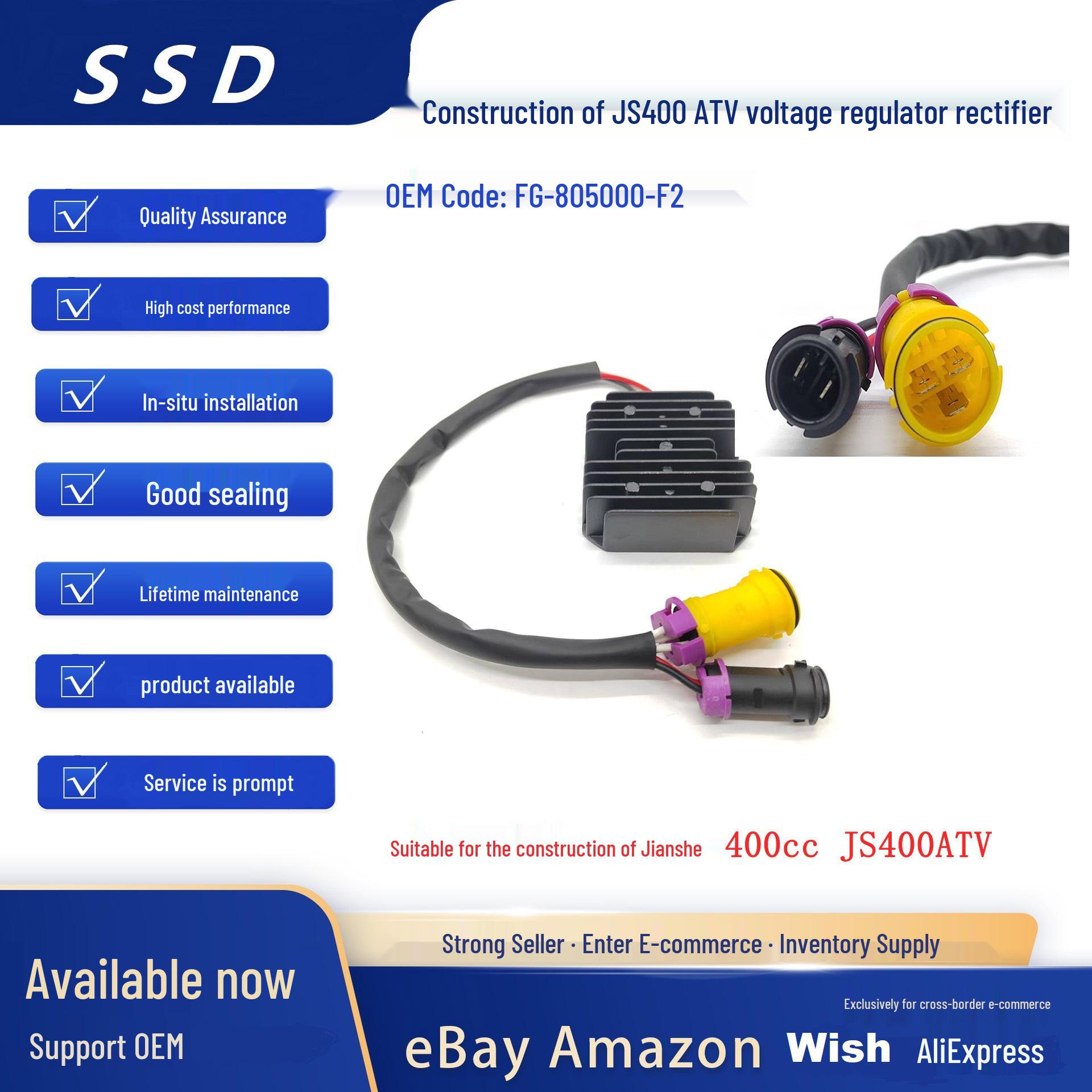 Jianshe 400cc JS400 ATV Voltage Regulator Rectifier Power Cut-Off Switch ATV
