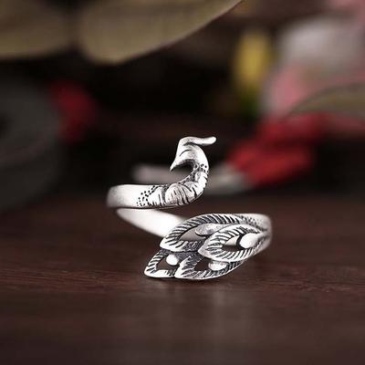 Adjustable Knitting Loop Crochet Ring Finger Holder Knitting  Phoenix Ring