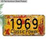 2D Flat 1pc Vintage Metal Aluminum Sign Decoration | 1969 Classic Power, 12'' × 6'' Retro Sign, Outdoor Plaque & Wall Art for Living Room, Man Cave