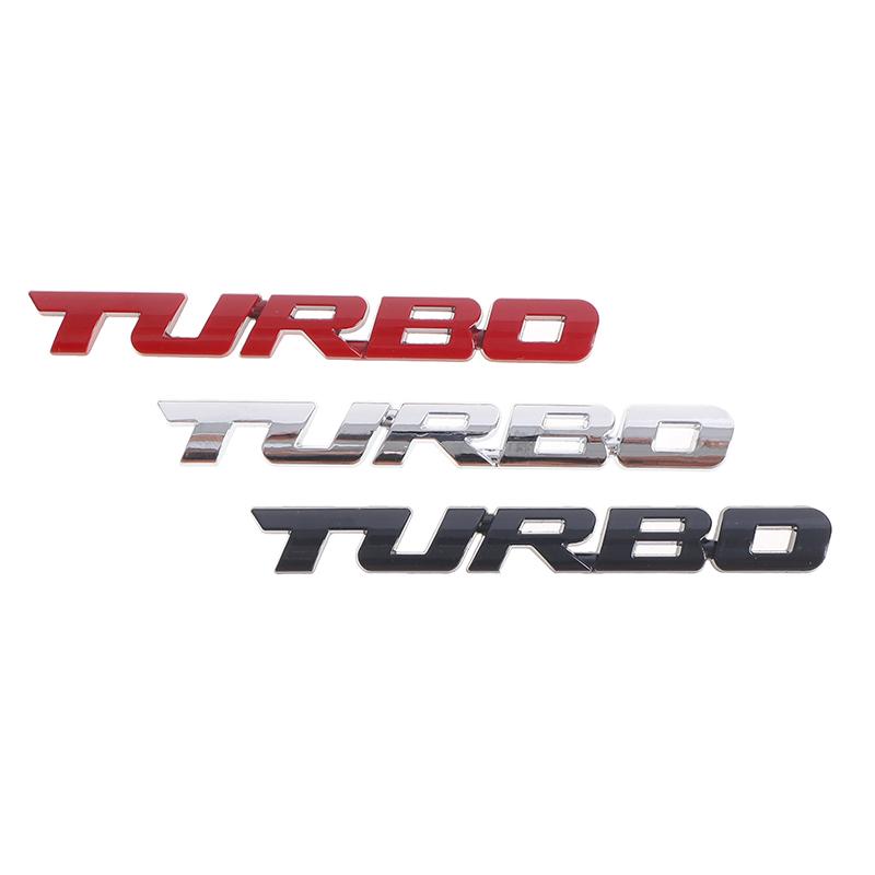 Lettera Metallica 3D Turbo Auto Moto Emblema Distintivo Adesivo Decorazione Laterale