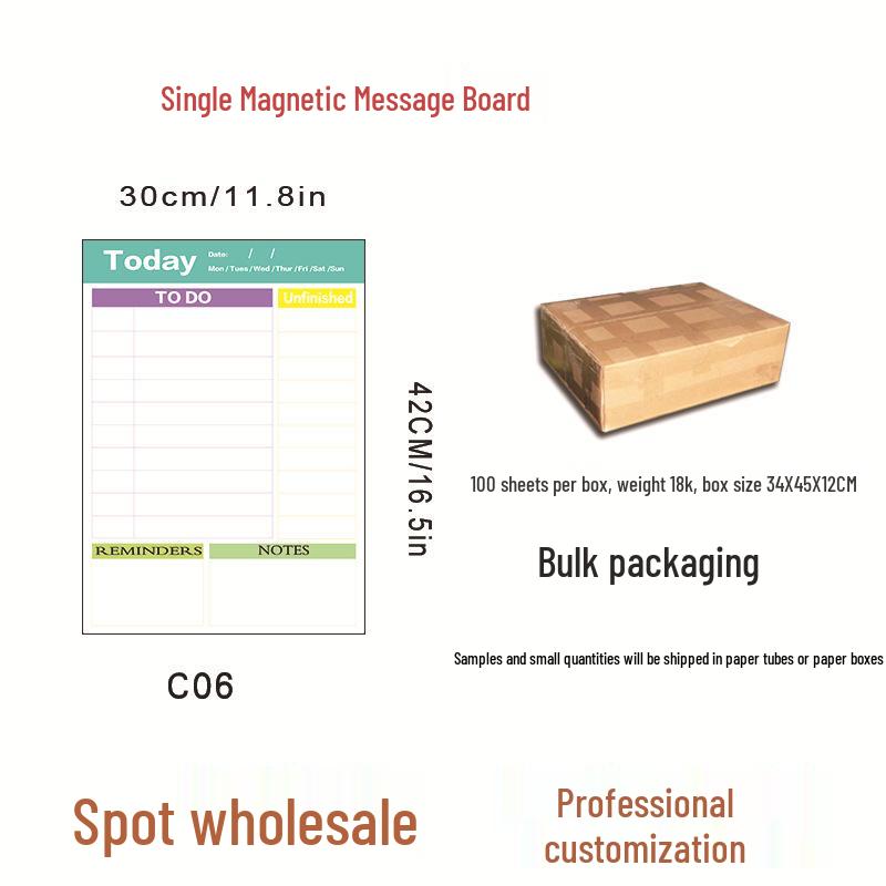 Custom Magnetic Wipeable Acrylic Fridge Calendar Board Sticker.