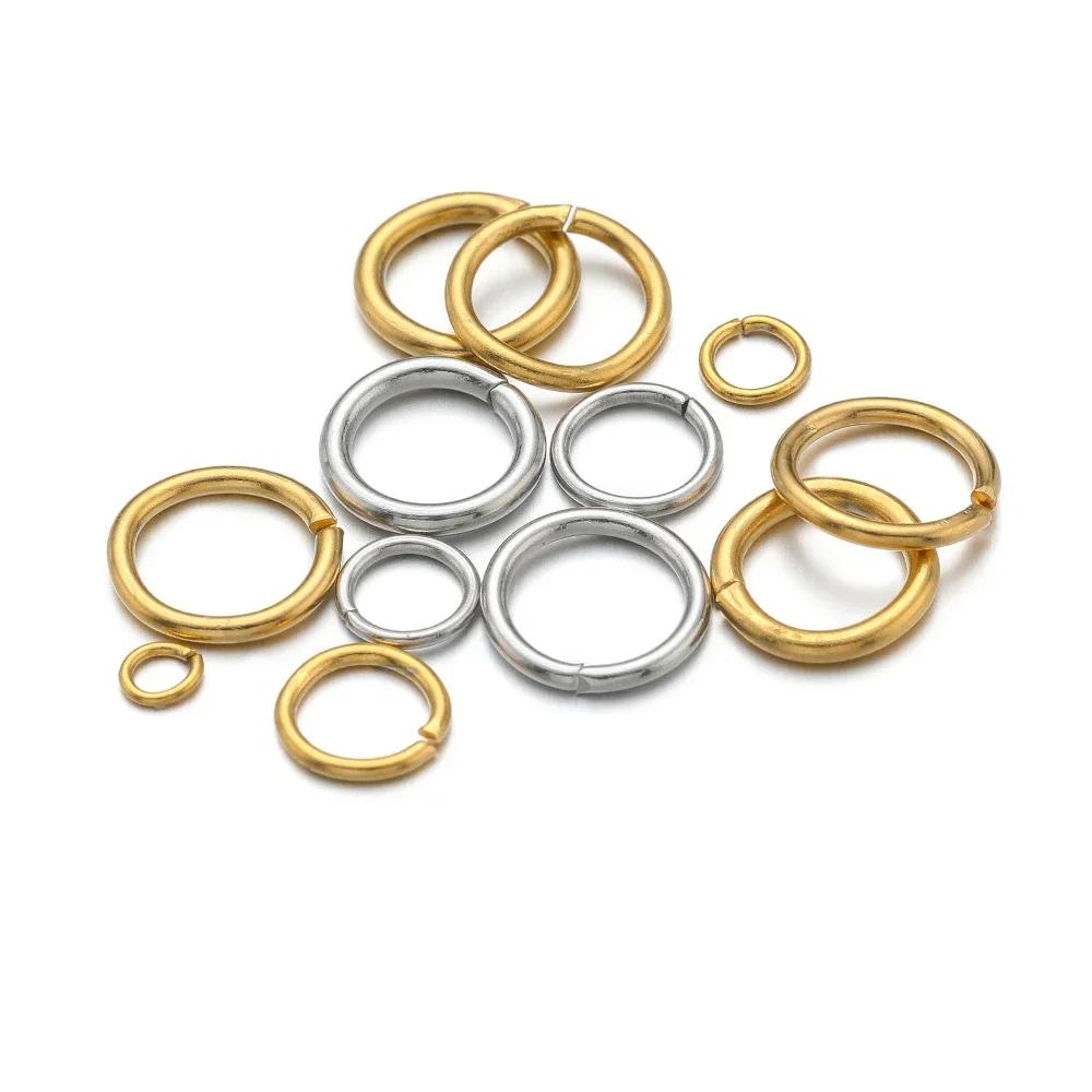 100pcs Stainless Steel Open Rings 3.5mm Vacuum Gold Plating Jump Rings Connectors DIY Jewelry Making Necklace Bracelet Supplies