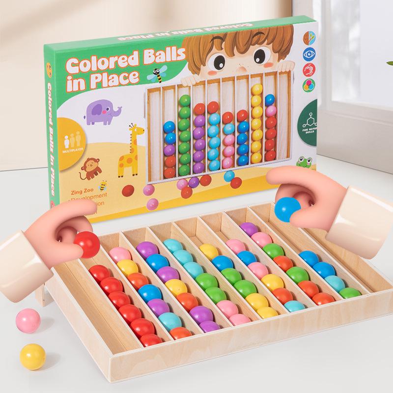 Children's Wooden Color Puzzle Abacus: Educational Beads Stacking Game and Math Teaching Aid