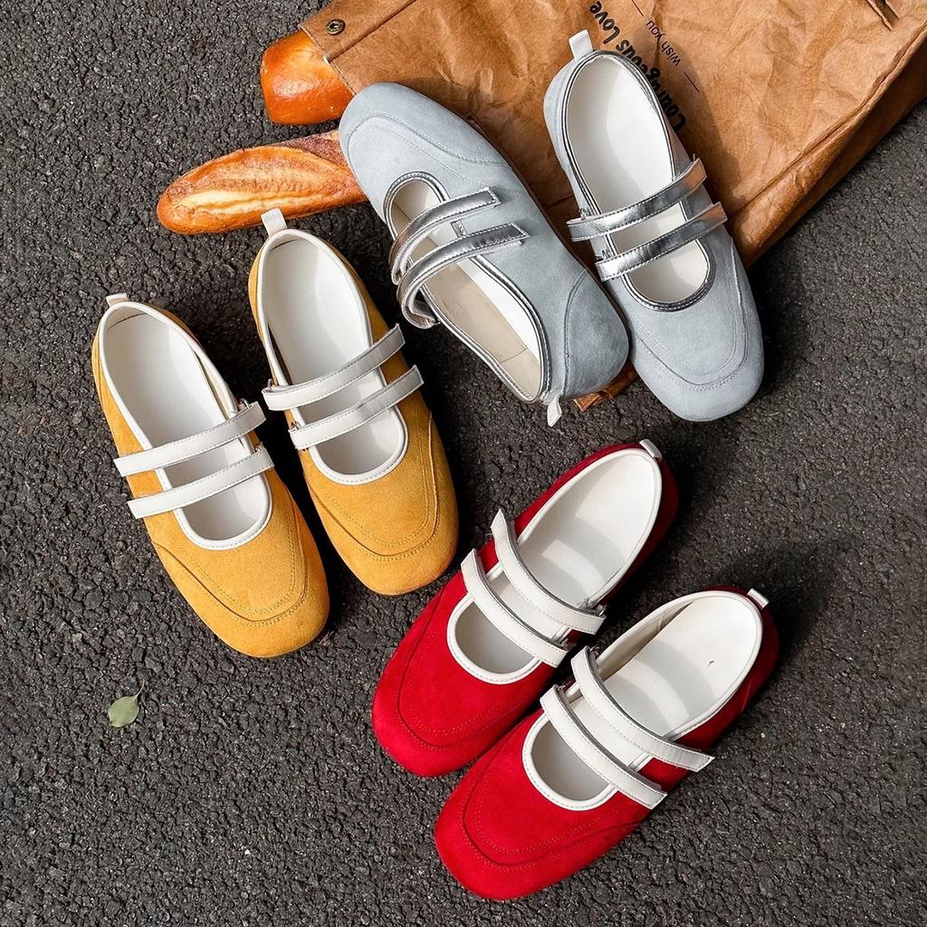 [Fanfna] Silbernes Licht Mund einzelne Schuhe Damen 2025 neu Doppelspange Nischendesign Mary Jane lässige Damenschuhe