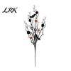 Halloween Party Decor Black Artificial Branches, Scary Eyeballs Picks with Bats Pine Waterproof Cones for Gothic Vase Filler, Floral Arrangement,