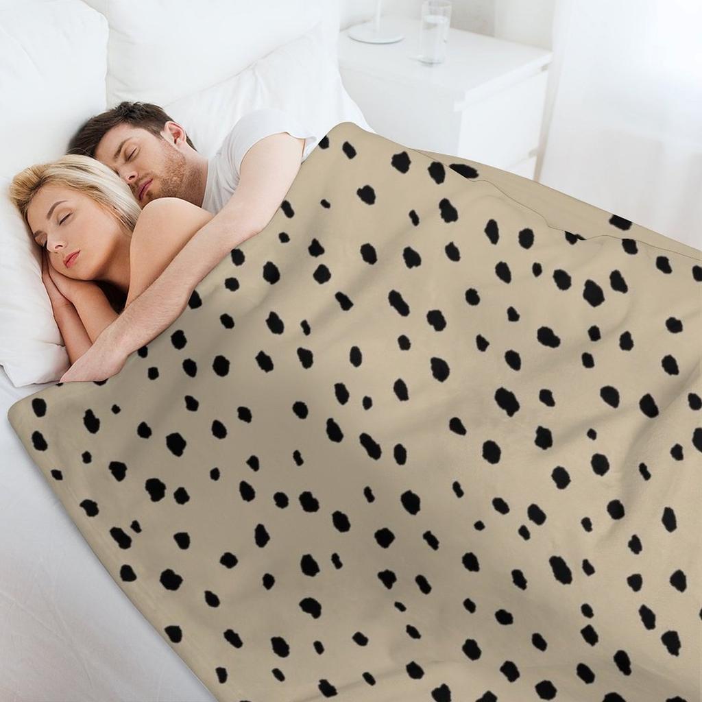 Patrón de Manchas Lunares Dálmata (negro/marrón claro) Manta decorativa Manta individual pesada para dormir regalos de navidad Mantas