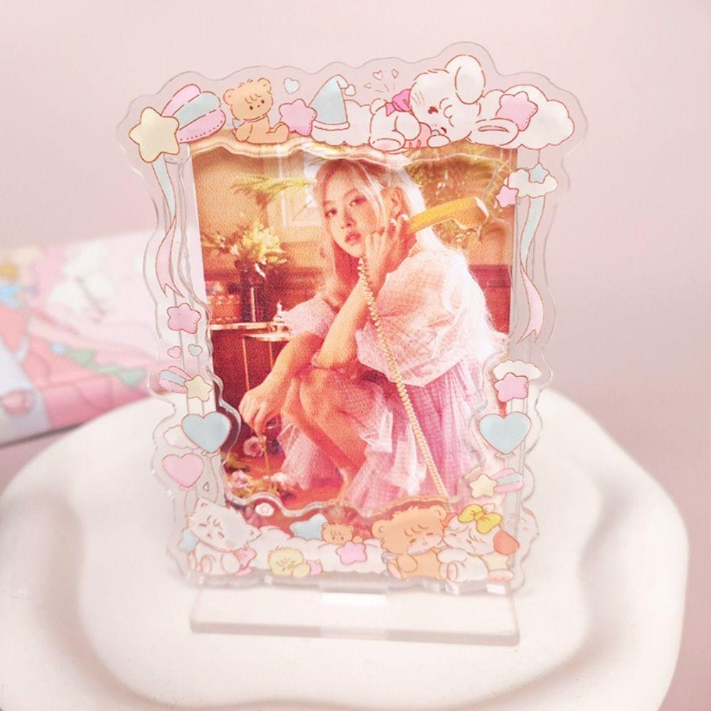 Creative Transparent Idol Card Display Stand Dustproof Waterproof Photo Card Holder INS Korean Card Protective Case Gifts