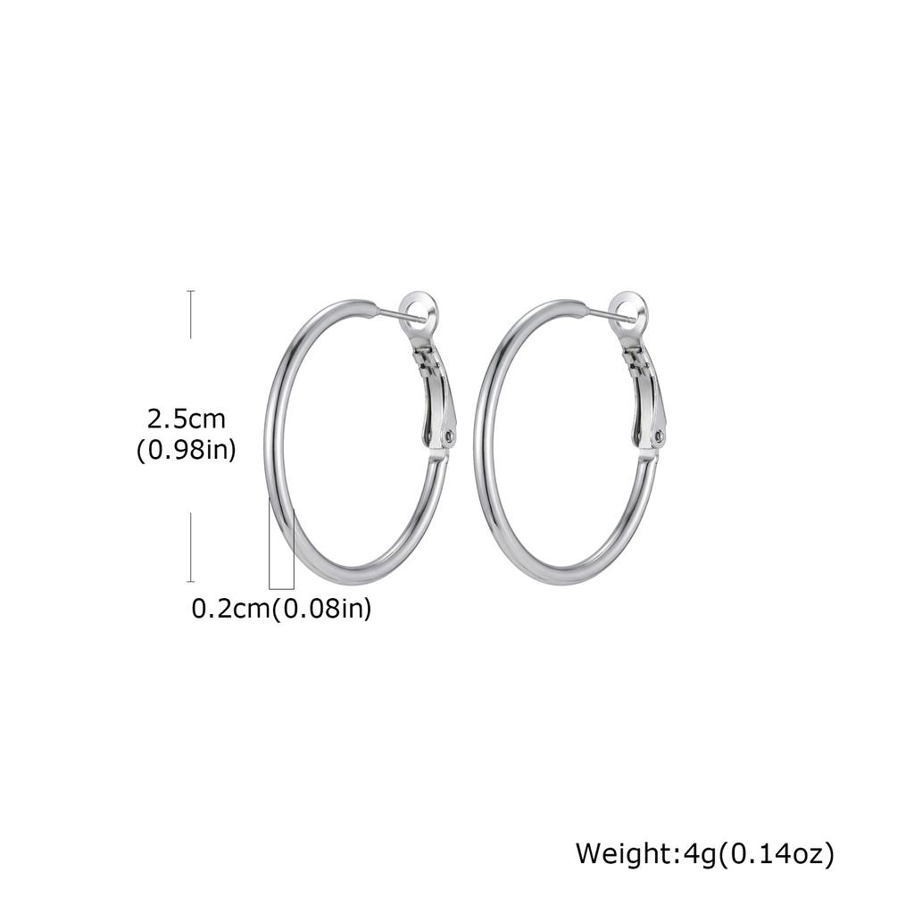 Minimalist Round Hoop Earrings for Women Stainless Steel Geometric Earrings Hip Pop Fashion Jewelry Gift