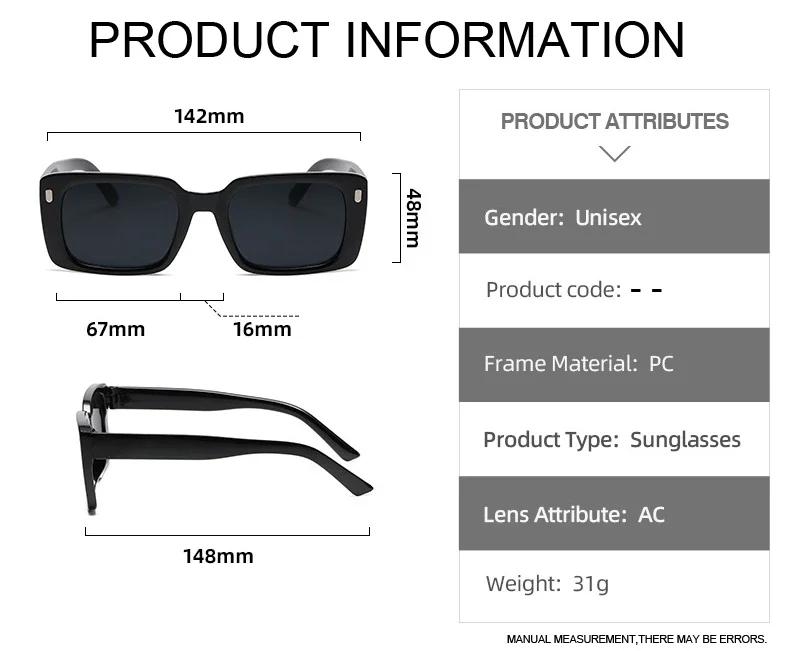Sunglasses Women Fashion Men Square Design Sun Glasses Vintage Female Male Plastic Frame Stylish