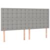 VidaXL Têtes de lit 4 pcs Gris clair 80x5x78-88 cm Tissu3116772