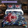 Set Lenzuola AC Milan Modello 3 Pezzi Morbida Copripiumino in Microfibra con Federe per Camera da Letto