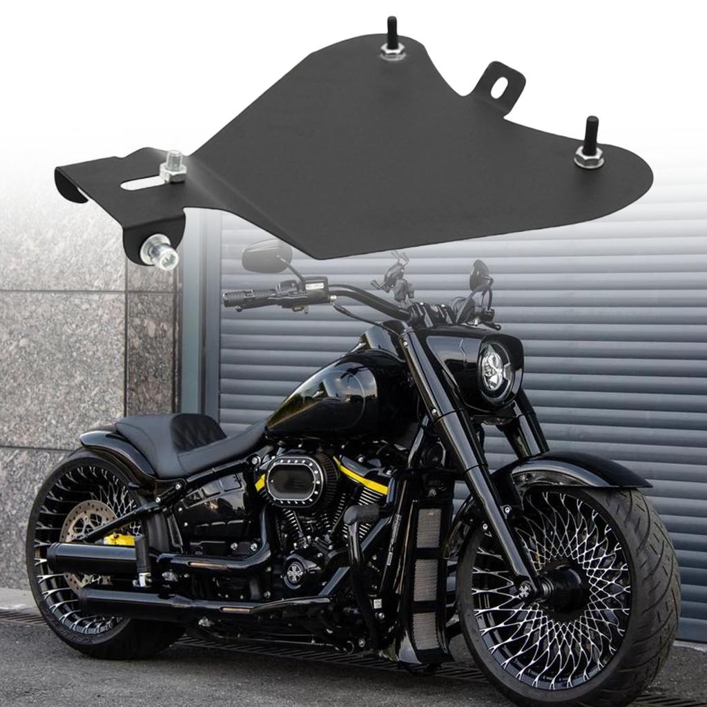 Steel Motorcycle Seat Base Plate Assembly For Custom Bikes Rust Resistant Black Finish Pre Drilled Mounting Holes Fits V