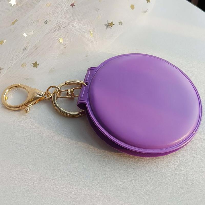 

Зеркало для макияжа Pu Маленькое круглое брелок Двустороннее складное зеркало Пушистый шар Зеркало Подвеска Подарки Дорожные аксессуары