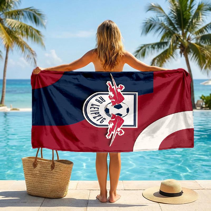 RB Leipzig Asciugamano da Spiaggia Calcio Microfibra Morbida Asciugamano Estivo Asciugatura Rapida Assorbente per Spiaggia Piscina Viaggio
