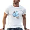 Blau Klassisch Vintage Europäischer Stil Roller T-Shirt t-shirts für Unisex Baumwolle weich Anime t-shirts Oversize T-Shirt