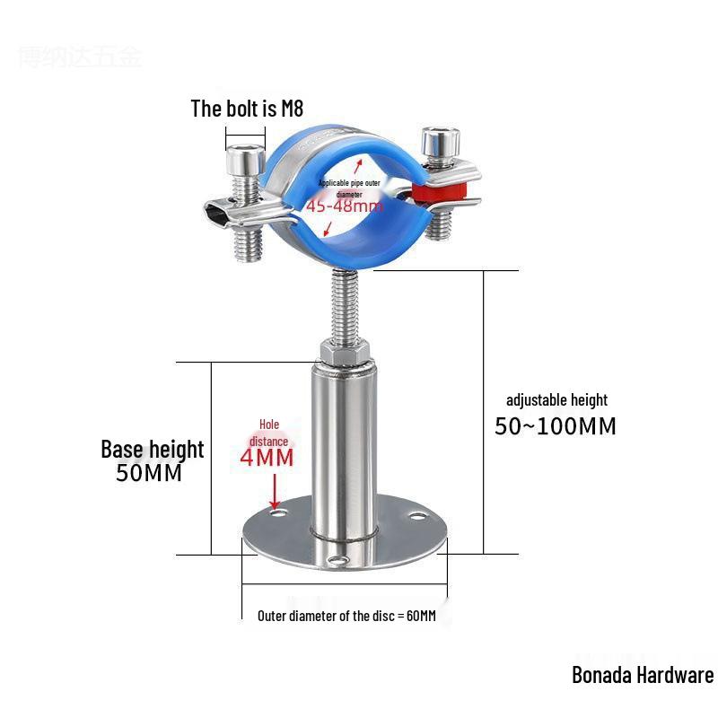 Stainless Steel Pipe Fixing Bracket Clamp for Gas and Water Pipes