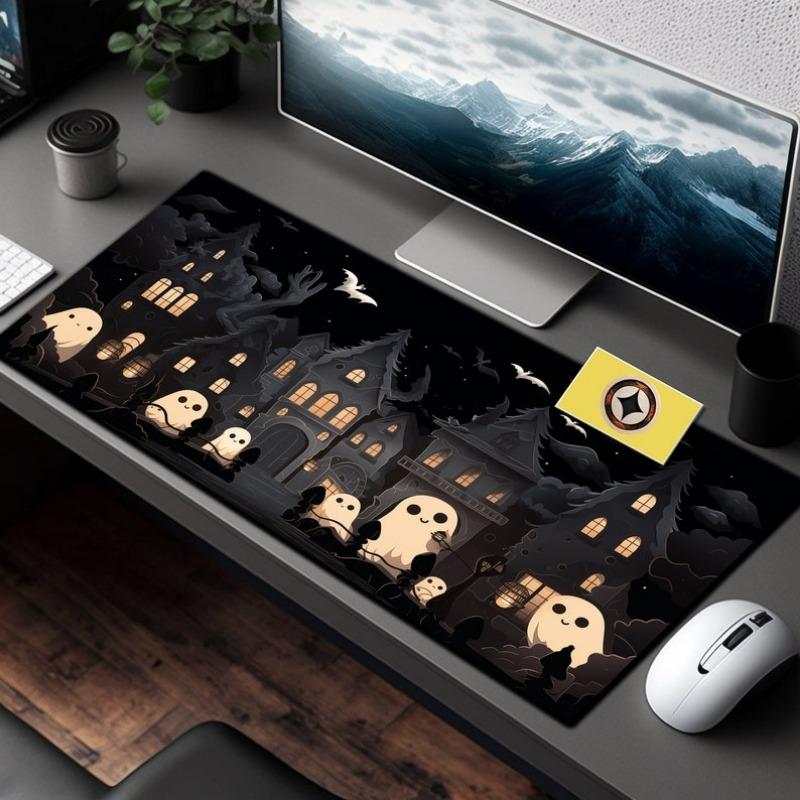 Cute Kawaii Goth Ghosts Desk Mat Goth Mouse Pad Ghose Mousepad Cute Desk Decor Goth Gifts Spooky Desk Pad Kawaii Keyboard Mat