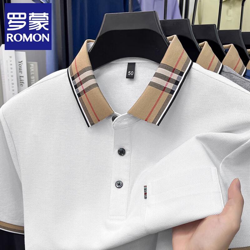 Romone Men s Business Casual Polo Shirt 4XL