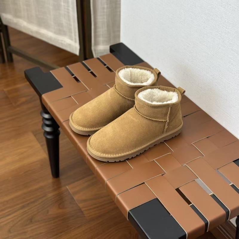 Zhou Dongyu cowhide snow boots women's thermal cotton shoes original women's shoes winter thickened short tube