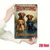 Rustic Hunting Buddy Metal Sign with Labrador & Chesapeake Bay Retriever for Home Café Decor