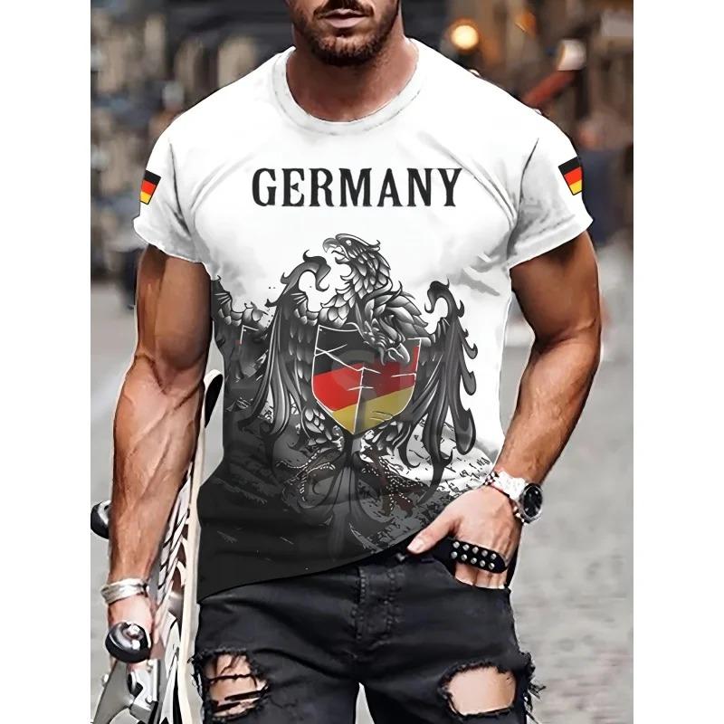 3D PrintedT-Shirt For Men German Flag Pattern Tees Summer O-Neck Tops Unisex T Shirts Short Sleeves Kids Clothing