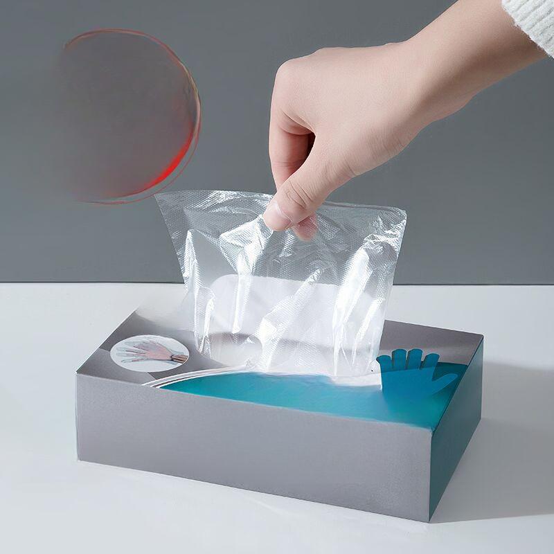 

Одноразовые перчатки пищевого класса специальные 200 шт. в коробке экстрактор полиэтиленовые бытовые кухонные перчатки extra thick（200pcs）