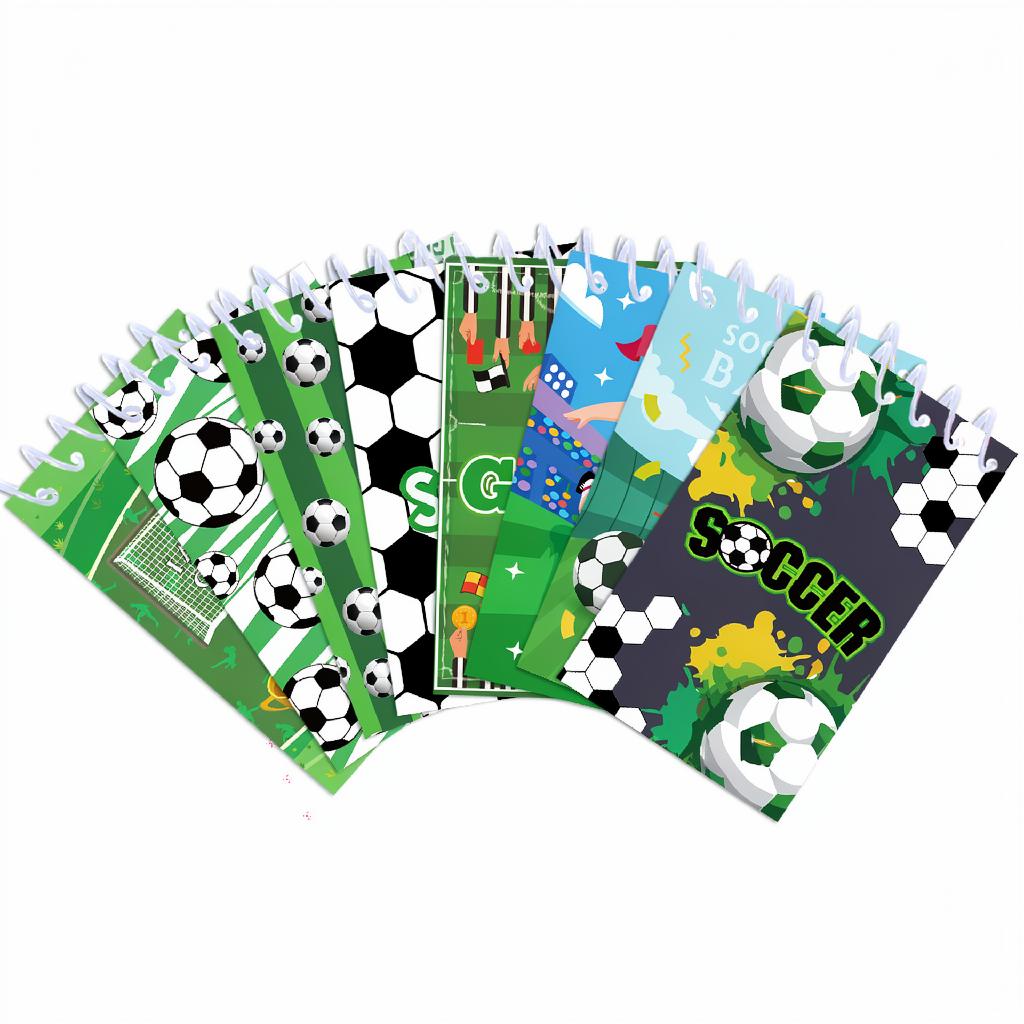 8pcs Soccer Football Spiral Notepad Sports Goal Mini Memo Pad Note Book Journal Student School Stationery Boy Party Favor